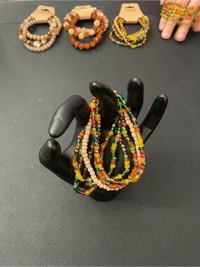 Multicolor Seed Bead Loop Bracelet - Women Jewelry